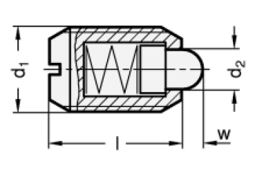 GN 615.1 Federnde Druckstücke mit Bolzen aus Stahl