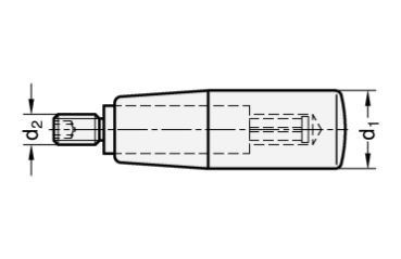 GN 598 Drehbare Zylindergriffe Achsteil Stahl, verzinkt