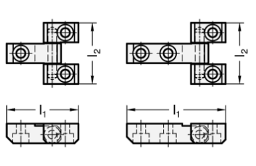 GN 129.3 Stahl - Scharniere dreiteilig