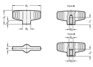 Preview: GN 834 Edelstahl - Flügelmuttern