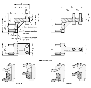 Preview: GN 868.1 Spannbackenhalter für Kraftspanner