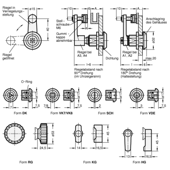 GN 516.1 Dreh-Spannriegel, Riegelabstand einstellbar