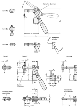 Preview: GN 812 Vertikal-Spanner mit Winkelfuß