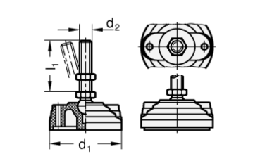 GN 345.5 Gelenkfüße, Kunststoff / Edelstahl