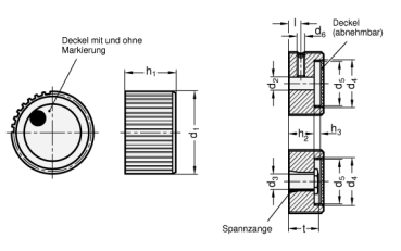 Preview: GN 726 Drehknöpfe, Aluminium
