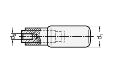 GN 798.2 Drehbare Zylindergriffe Achsteil Stahl, verzinkt, mit Innengewinde