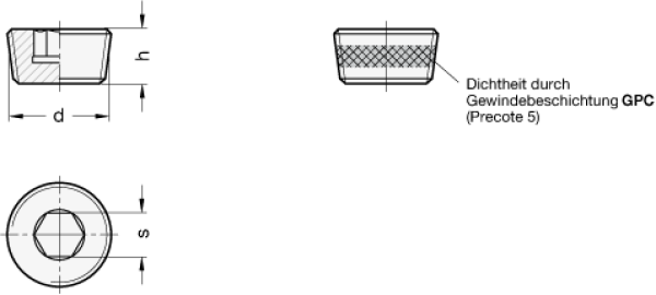 DIN 906 Stahl-/Edelstahl - Verschlussschrauben mit kegeligem Gewinde