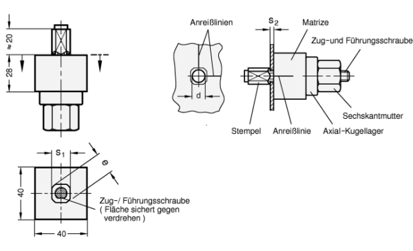 GN 123 Blechlocher zur Montage von Verriegelungen