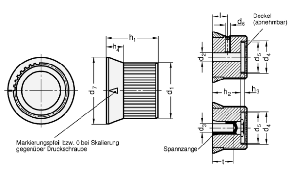 GN 726.2 Drehknöpfe, Aluminium