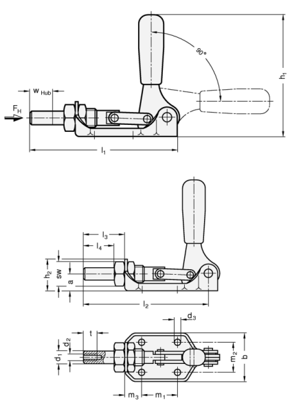 GN 841 Schubstangen-Spanner für Druckspannung