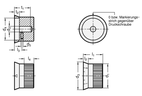 GN 723.4 Drehknöpfe, Aluminium