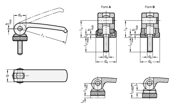 GN 927 Exzenterspanner mit Schraube