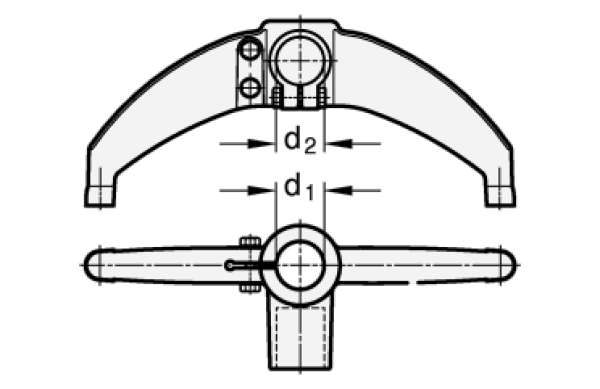 GN 85 T-Fuß-Klemmverbinder, Kunststoff