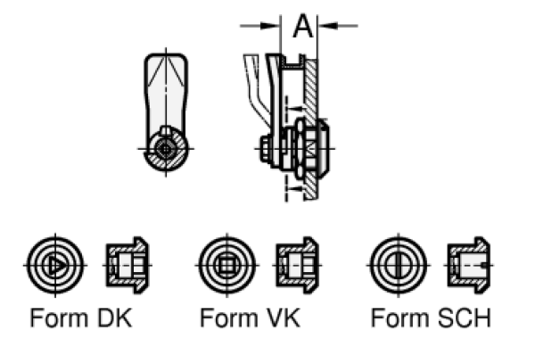 GN 115.6 Edelstahl - Mini-Verriegelungen