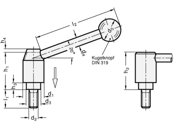 GN 312 Sicherheits- Spannhebel, Stahl