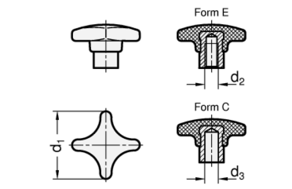 GN 6335.1 Kreuzgriffe Duroplast