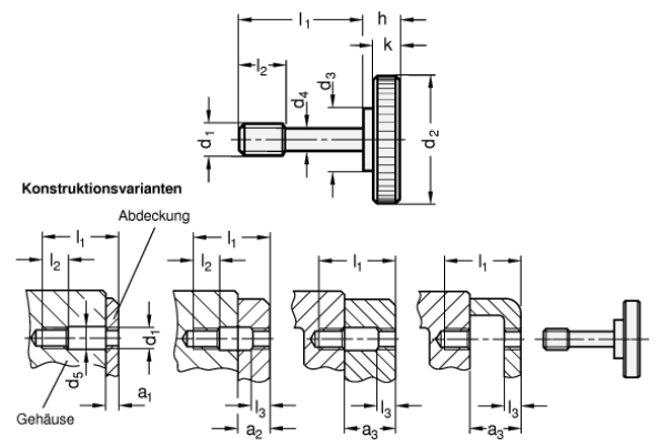 GN 653.2 Rändelschrauben mit Freistich zur Verliersicherung
