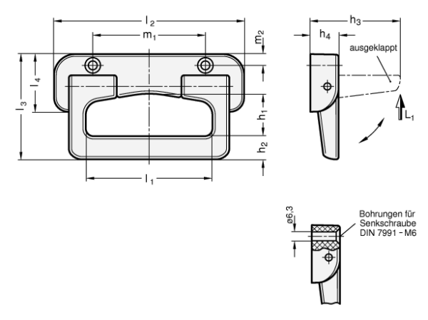 GN 825.1 Klappgriff mit Federrückstellung