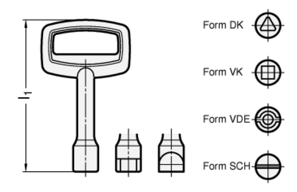 GN 119.2 Steckschlüssel für Verriegelungen