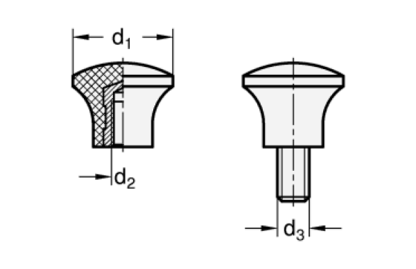 GN 76 Pilzgriffe, Duroplast