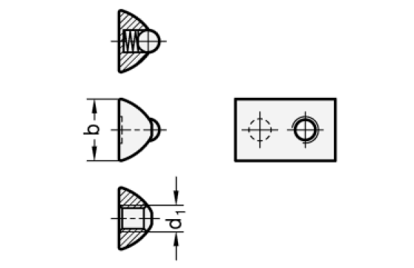 GN 506.1 Edelstahl - Muttern für T-Nuten