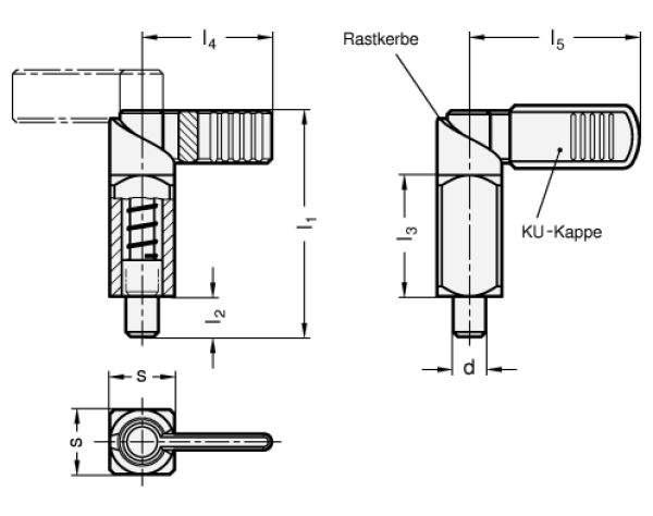 GN 612.3 Edelstahl-Rastriegel zum Anschweißen