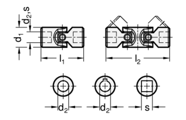 DIN 808 Kreuzgelenke mit Gleitlager