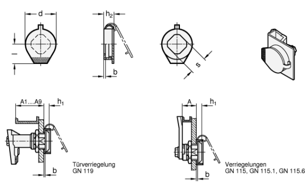 GN 120 Kunststoff-Schutzkappen für Verriegelungen