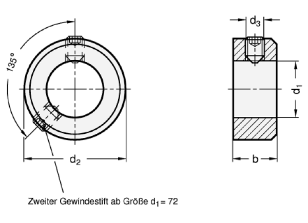 GN 705 Stellringe aus verzinktem Stahl, brüniertem Stahl oder Edelstahl