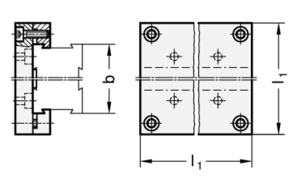 GN 900.4 Montageplatten, Aluminium