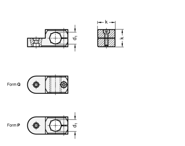 GN 482 Aluminium Laschen-Klemmhalter