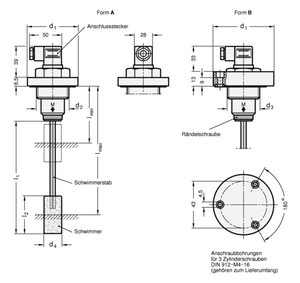 GN 848 Schwimmerschalter für Füllstandsüberwachung
