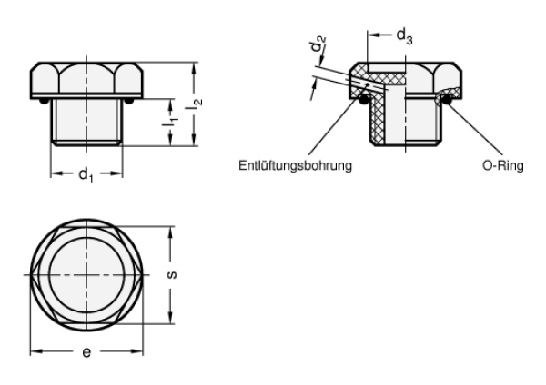 GN 745.2 Verschlussschrauben aus Kunststoff mit O-Ring