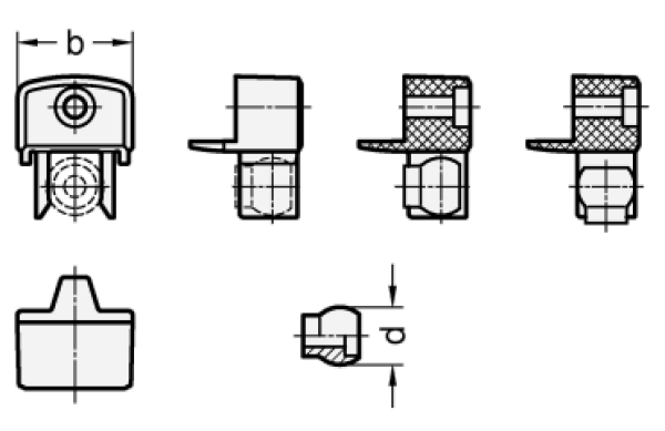 GN 450 Kugelschnäpper aus Kunststoff