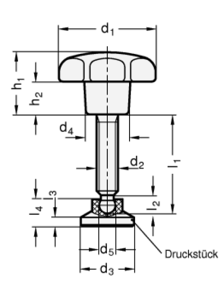 schraubbar.de | GN 6336.12 Sterngriffschrauben mit beweglichem 