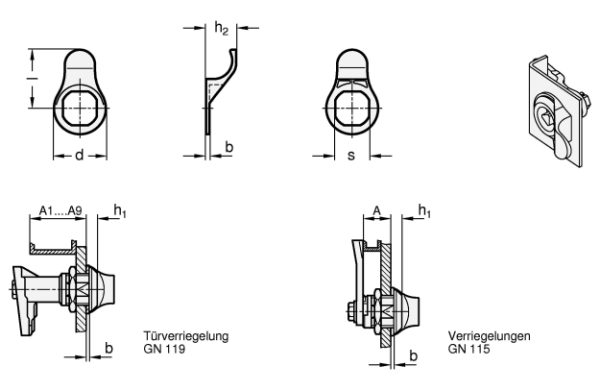 GN 120.1 Öffnungsgriffe für Verriegelungen (ehemals GN 320)