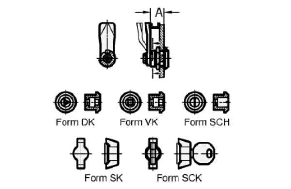 GN 115.1 Mini-Verriegelungen, Zink-Druckguss