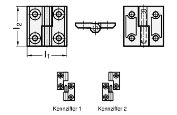 GN 337.1 Kunststoff - Scharniere, aushängbar