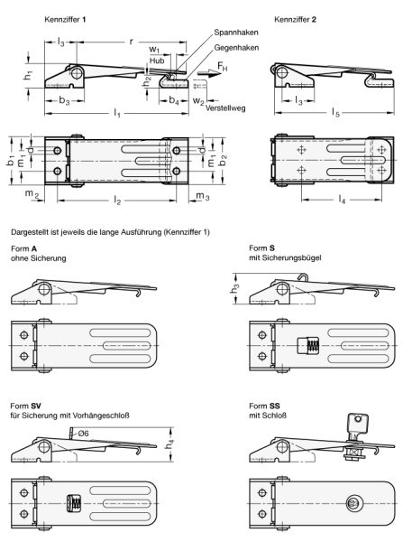 GN 821 Spannverschlüsse Stahl/Edelstahl