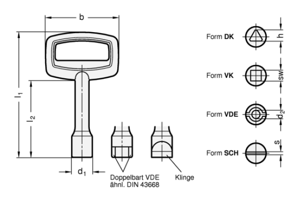 GN 119.2 Steckschlüssel für Verriegelungen