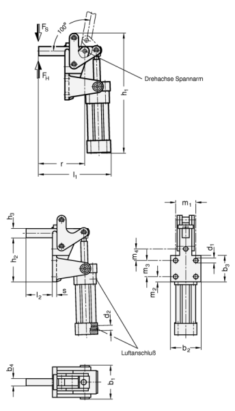 GN 863 Pneumatik-Spanner - schwere Ausführung