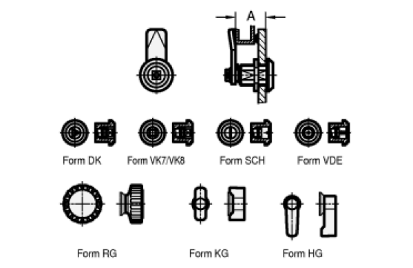 GN 516 Dreh-Spannriegel aus Zink Druckguss / Stahl