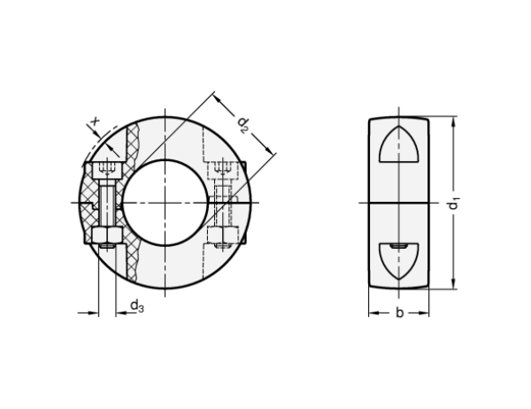 GN 707.5 Geteilte Stellringe aus Kunststoff