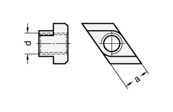 GN 508.1 Rhombus-Muttern für T-Nuten