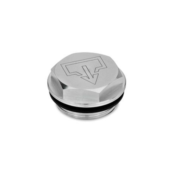 GN 741 Verschlussschrauben mit und ohne Symbol aus Aluminium, beständig bis 100 °C, blank