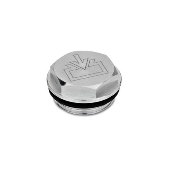 GN 741 Verschlussschrauben mit und ohne Symbol aus Aluminium, beständig bis 100 °C, blank