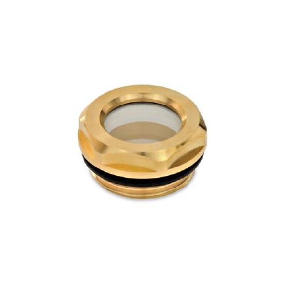 GN 743.2 Ölschaugläser aus Messing / Float-Glas