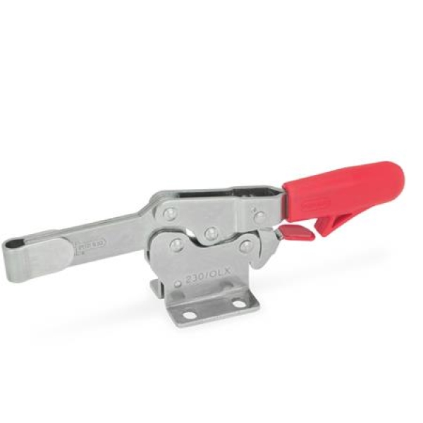 GN 820.3 Edelstahl-Horizontal-Spanner mit Verriegelung und waagrechtem Fuß