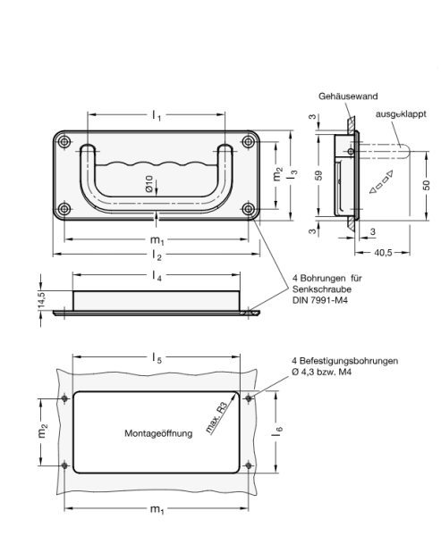 GN 425.8 Schalen-Klappgriffe