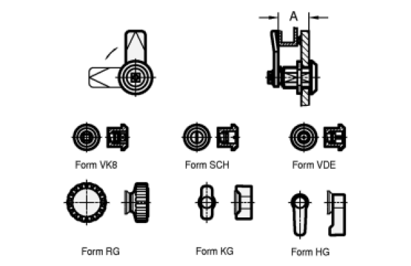 GN 516.5 Edelstahl-Dreh-Spannriegel